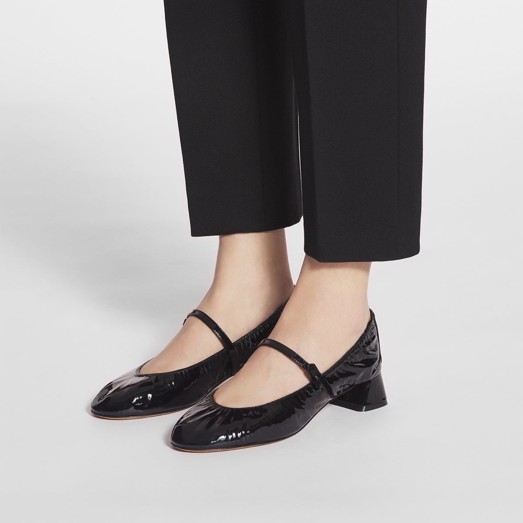 Lanvin Heeled Mary Jane In Glossy Leather